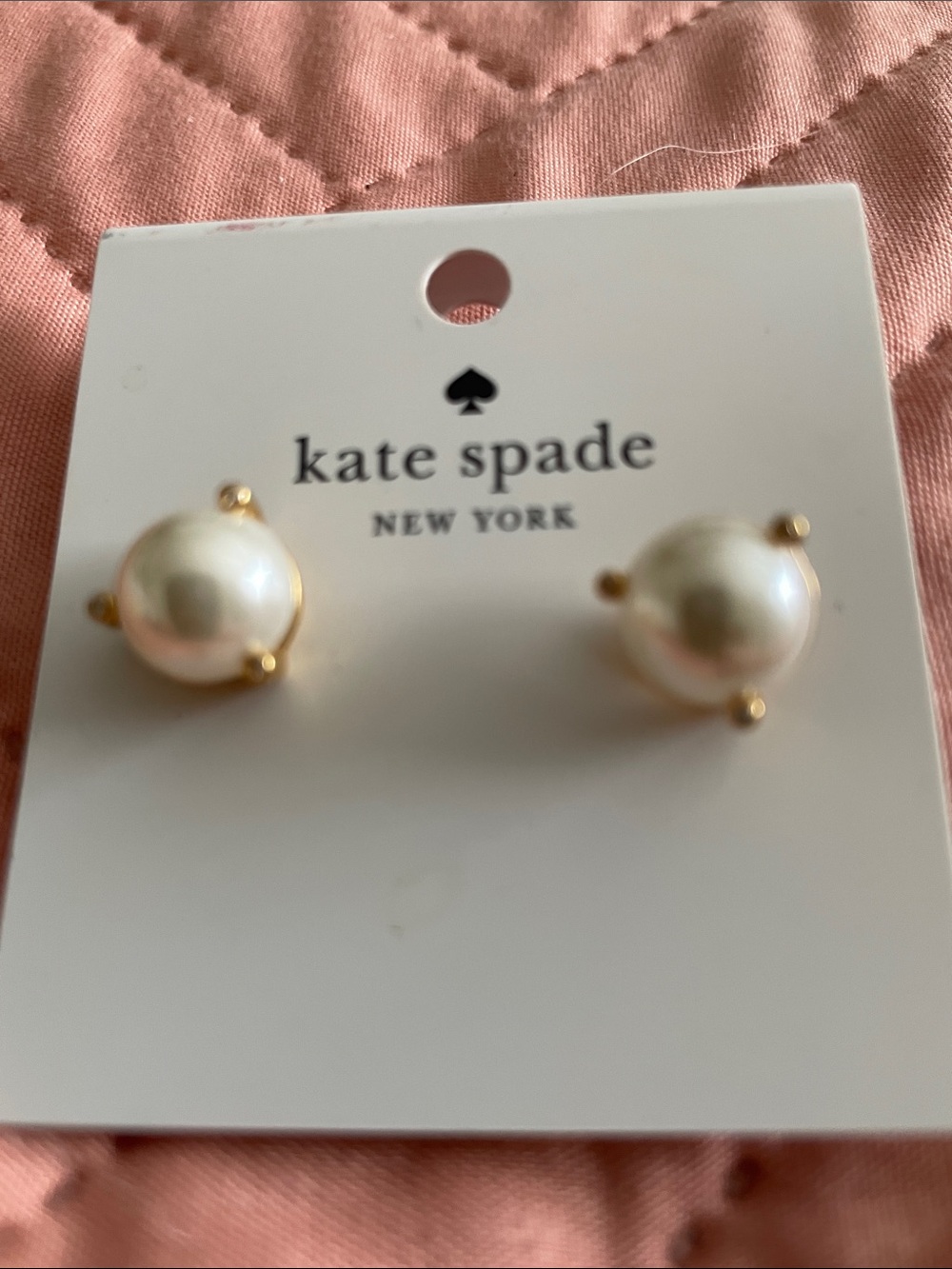 kate spade Ivory Pearl and Gold Stud Earrings  NWT